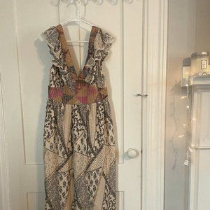 Anthropologie Summer Maxi Dress Plunging V-Neck